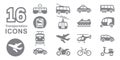 Simple Set of Public Transport Related Vector Icons. Royalty Free Stock Photo