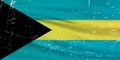 Grunge Bahamas flag. Bahamas flag with waving grunge texture.