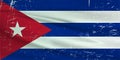 Grunge Cuba flag. Cuban flag with waving grunge texture. Royalty Free Stock Photo