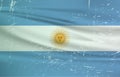 Grunge Argentina flag. Argentina flag with waving grunge texture. Royalty Free Stock Photo