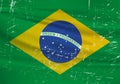 Grunge Brazil flag. Brazil flag with waving grunge texture.