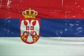 Grunge Serbia flag. Serbia flag with waving grunge texture.