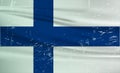 Grunge Finland flag. Finland flag with waving grunge texture.