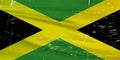 Grunge Jamaica flag. Jamaica flag with waving grunge texture.