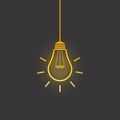Hanging light bulb icon can be used for applications or websites