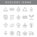 Set of Ecology Related Vector Line Icons.