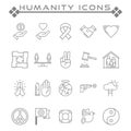 Set of Humanity Related Vector Line Icons.