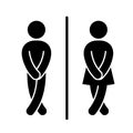 Funny wc toilet door plate symbols. WC sign Icon Vector Illustration on the white background.