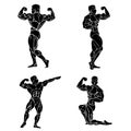 Bodybuilding, fitness and wellness theme, vector illustration