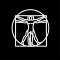 Vitruvian man vector logo. Vitruvian man illustration.