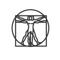 Vitruvian man vector logo. Vitruvian man illustration.