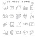 Set of Devices Related Vector Line Icons. Royalty Free Stock Photo