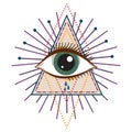 Vector Illustration of an All-Seeing Occult or Masonic Eye