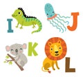 Alphabet with funny animals.