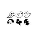 Inspiration six ghost Halloween logo,cartoon ghost Royalty Free Stock Photo