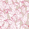 Red leaves vecor seamless pattern Royalty Free Stock Photo