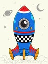 Rocket background illustration vector