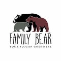 Vector or bear family shape design that can be used as a wildlife symbol