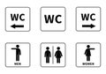 Set of WC sign Icon Vector Illustration on the white background. Vector man & woman icons. Different toilet symbol Royalty Free Stock Photo