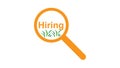 Hire Text and Magnifying Glass - Hiring Company Concep