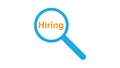 Hire Text and Magnifying Glass - Hiring Company Concep