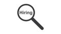 Hire Text and Magnifying Glass - Hiring Company Concep