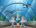 The school trip to aquarium park Royalty Free Stock Photo