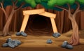 A mine cave from outside view illustration Royalty Free Stock Photo