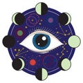 Vector Illustration of an All-Seeing Occult or Masonic Eye