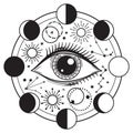 Vector Illustration of an All-Seeing Occult or Masonic Eye