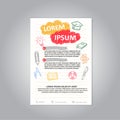 Brochure/poster template with funny and cute design for education theme