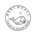 Design or vector that have a baby whale shape and can also be used as symbol