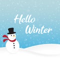 Hello Winter design with snowman Royalty Free Stock Photo