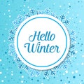 Hello Winter design with snow frame Royalty Free Stock Photo