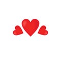 Heart Icon with Three Love