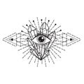 Vector Illustration of an All-Seeing Occult or Masonic Eye