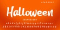 Halloween alphabet letters serif fonts set. Vector illustration Royalty Free Stock Photo