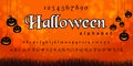Halloween alphabet letters serif fonts set. Vector illustration Royalty Free Stock Photo