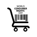 World consumer rights day poster concept.