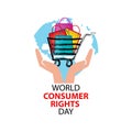 World consumer rights day poster concept.