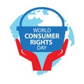 World consumer rights day poster concept.