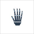 Osteology Icon. Hand Skeleton Icon. Royalty Free Stock Photo