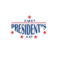 Happy Presidents Day with stars and ribbon. Vector illustration Hand drawn text lettering for Presidents day in USA. Script. Royalty Free Stock Photo