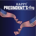Happy Presidents Day with stars and ribbon. Vector illustration Hand drawn text lettering for Presidents day in USA. Script. Royalty Free Stock Photo