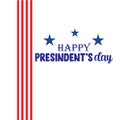 Happy Presidents Day with stars and ribbon. Vector illustration Hand drawn text lettering for Presidents day in USA. Royalty Free Stock Photo