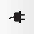 Vector Electric Plug and Socket unplugged - flat line minimalistic design