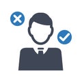 Business decision confusion vector icon