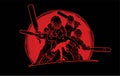 Group of Cricket players action cartoon sport graphic Royalty Free Stock Photo