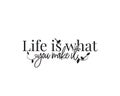 Life is what you make it, vector. Wording design, lettering. Beautiful, motivational, inspirational life quotes