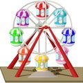 Colorful Ferris Wheel Cartoon